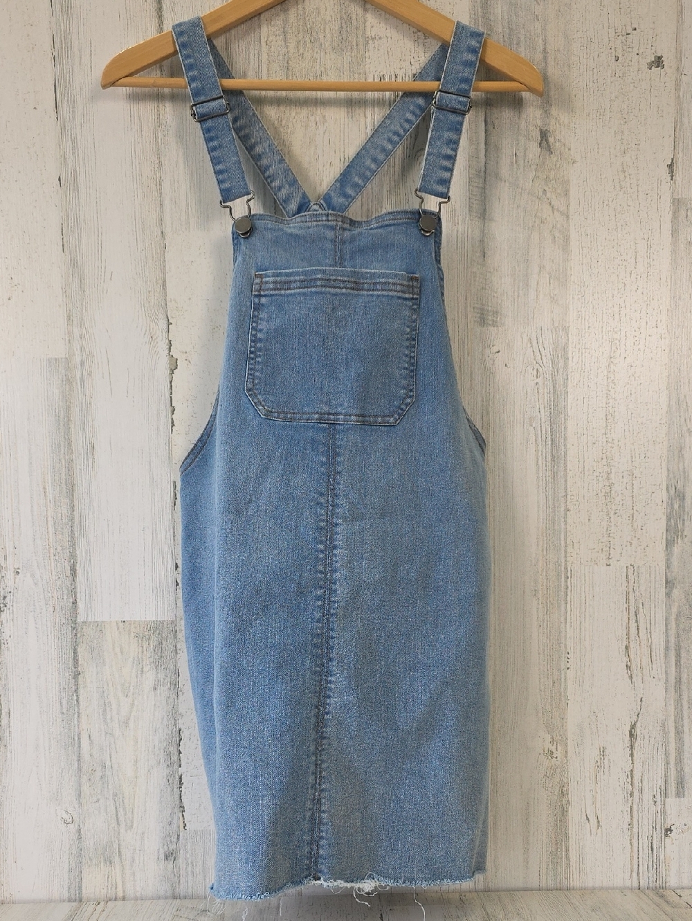 Wild Fable Light Blue Wash Denim Overall Jumper Dress Large Pocket  Size Small